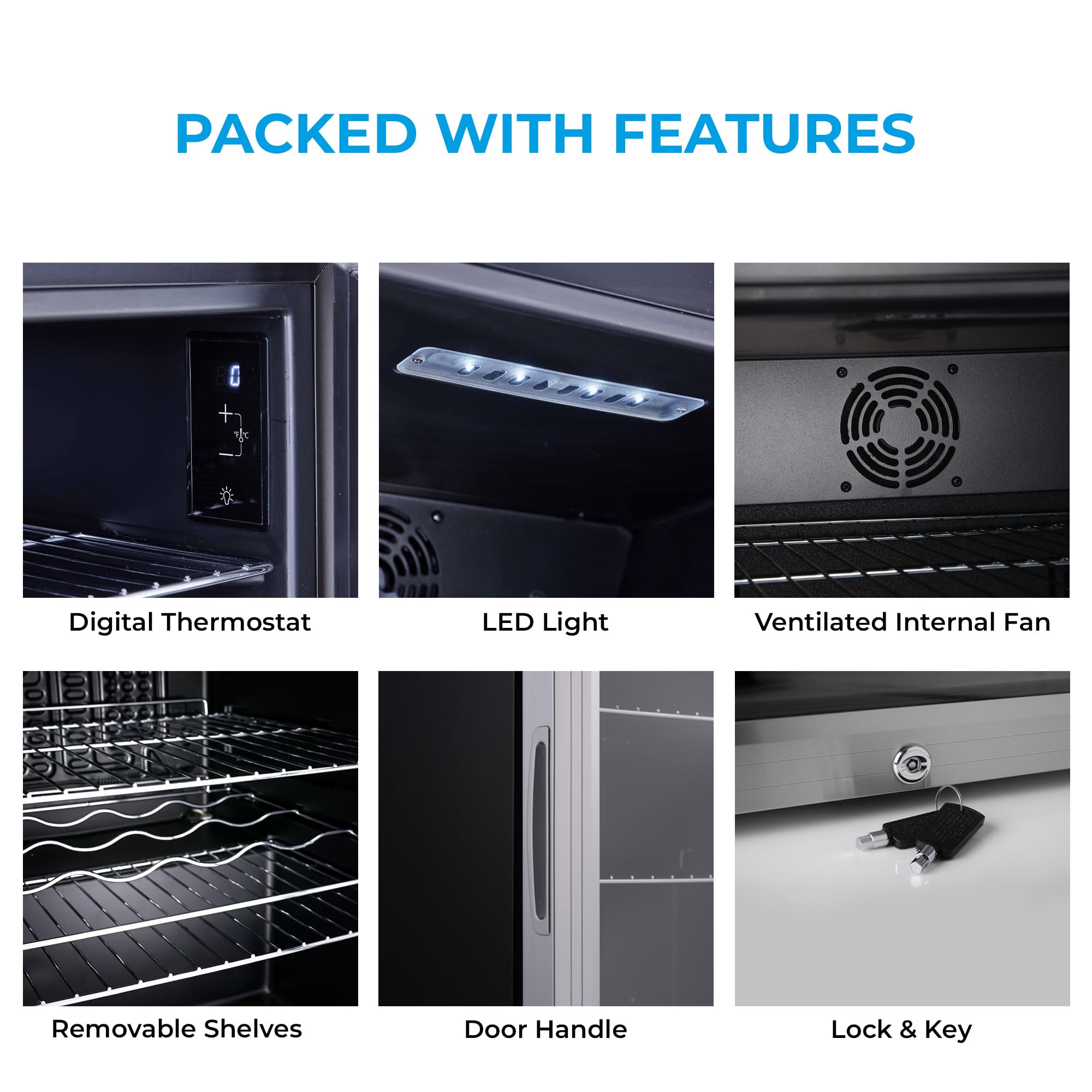 Subcold Super85 LED - Under-Counter Fridge | 85L Beer, Wine & Drinks Fridge | LED Light + Lock and Key | Energy Efficient (Silver, 85L) — view 6