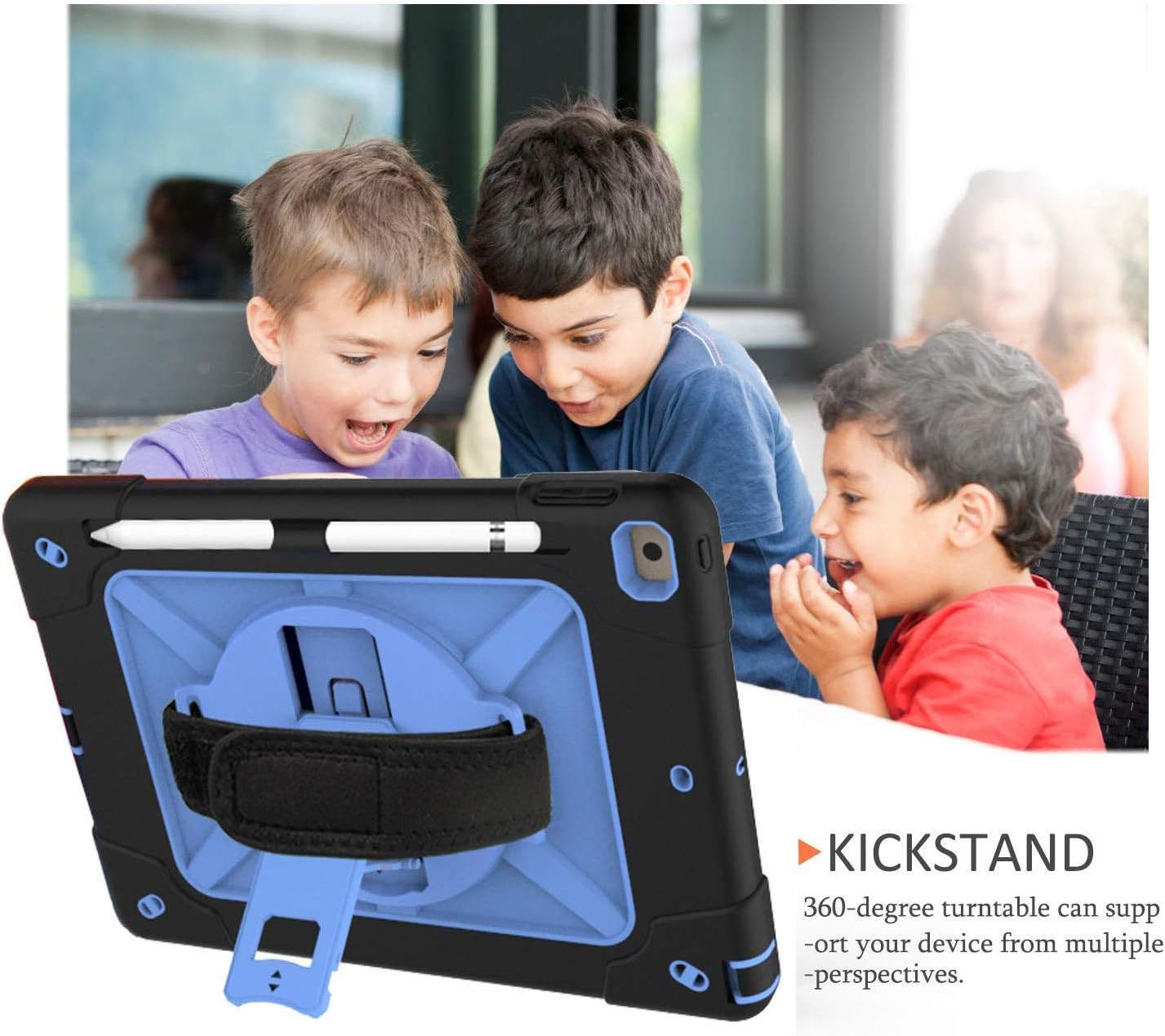 Get Discount Offer iPad 8th/7th Generation Case for Kids with Pencil Holder | SIBEITU 10.2 Inch iPad Case Shockproof Heavy Duty | Hard Rugged Protective Cover w/Stand Handle for iPad 7th/8th Gen case 2019 Blue