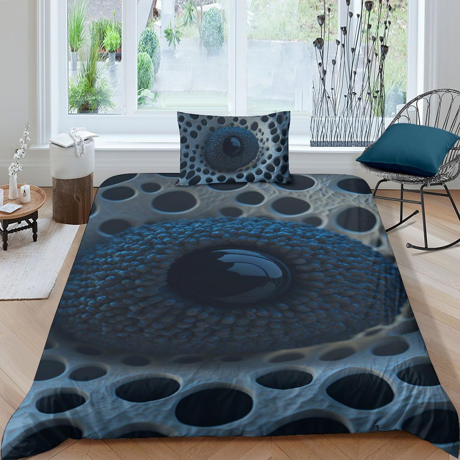 Funda nórdica de algas y fauna marina juego de cama de 2 piezas para cama individual