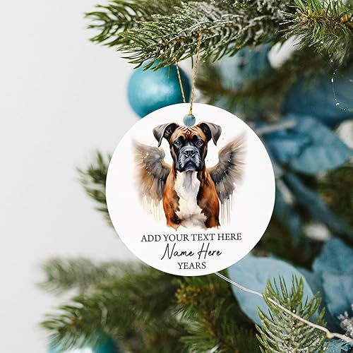 Vista 66 de Adorno conmemorativo personalizado de Bulldog Inglés – Alas de ángel, regalo de Navidad personalizado para perro, mamá y papá Adorno de Bulldog