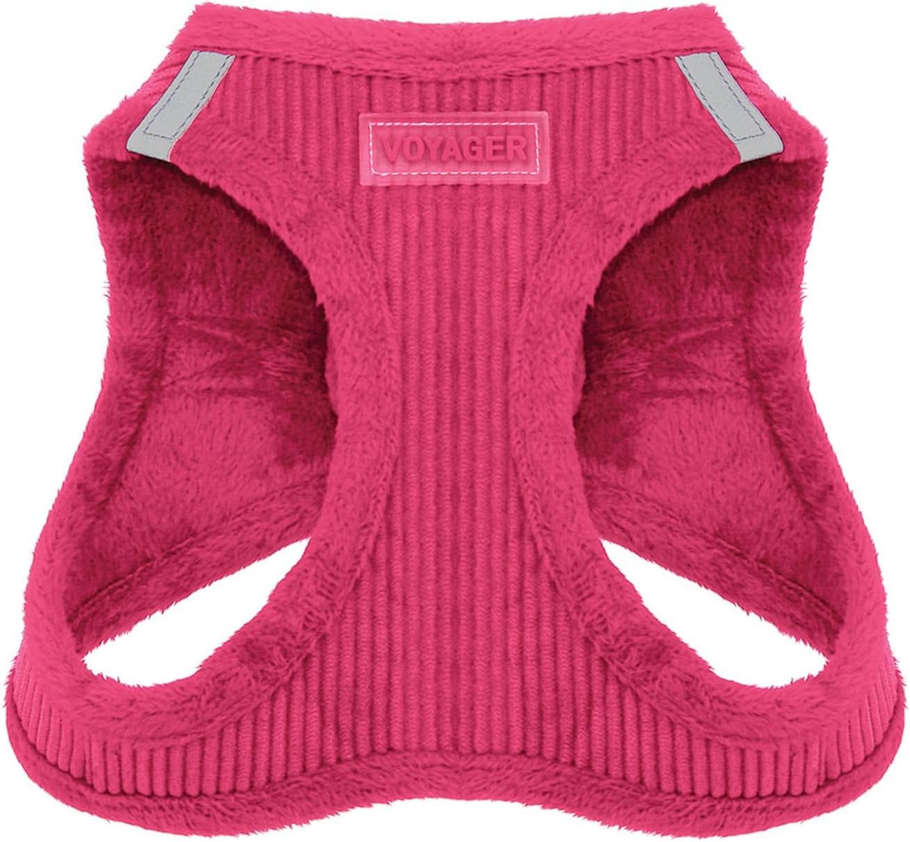 Voyager Step-in Plush Dog Harness – Soft Plush, Step in Vest Harness for Small and Medium Dogs by Best Pet Supplies – Harness (Fuchsia Corduroy), L (Chest: 18-20.5″)