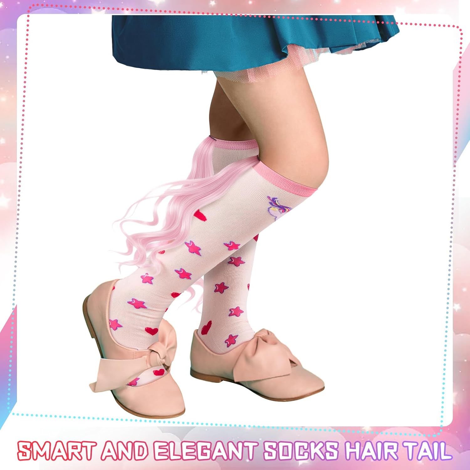 Tarpop 2 Pairs Crazy Silly Socks with 3D Ponytail image 5