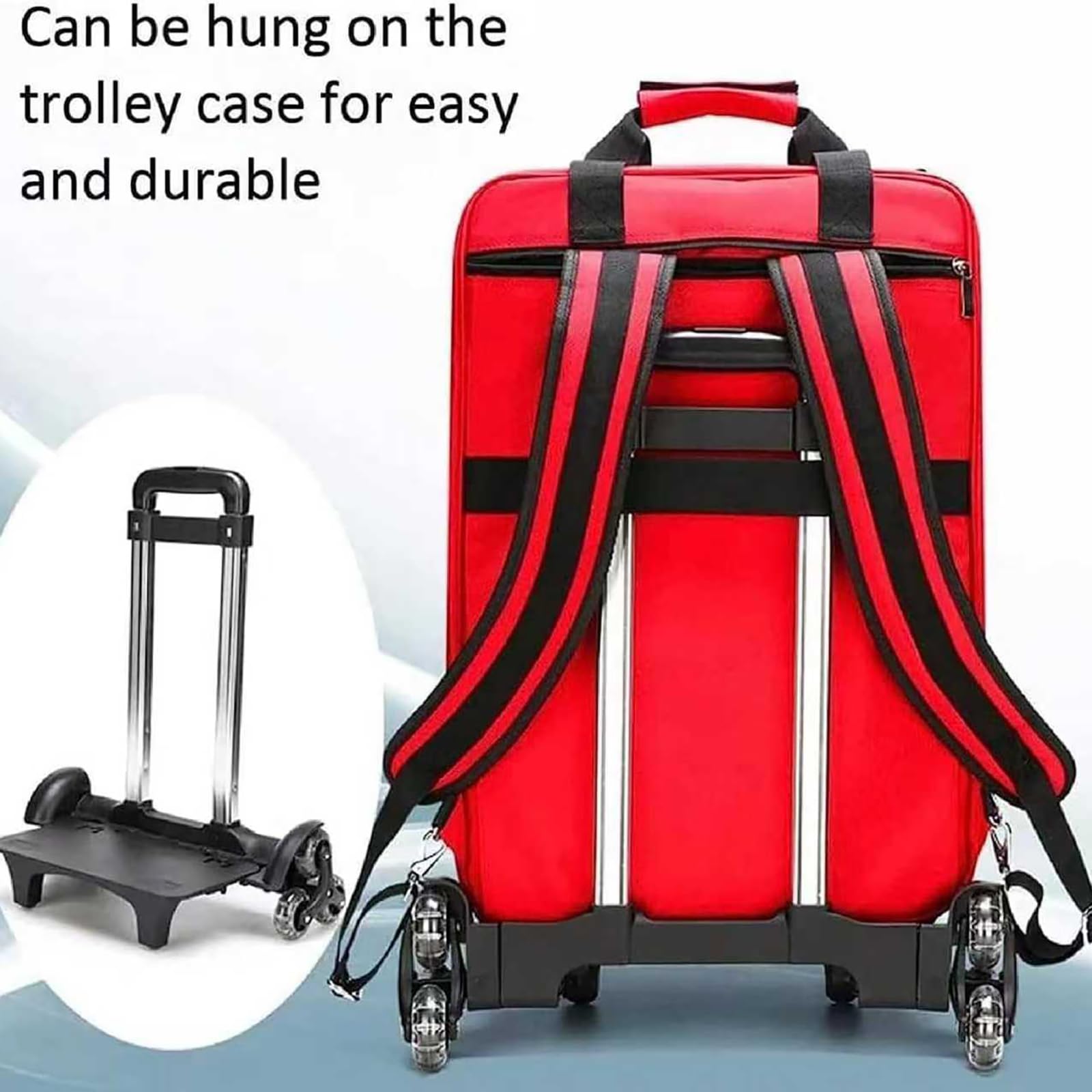 Bolsa Médica Con Ruedas, Bolsa De Primeros Auxilios Portátil, Con Carrito Desmontable Y Banda Reflectante Nocturna, Para Técnicos De Emergencias Médicas, Servicios Médicos De Emergencia Y Paramédicos