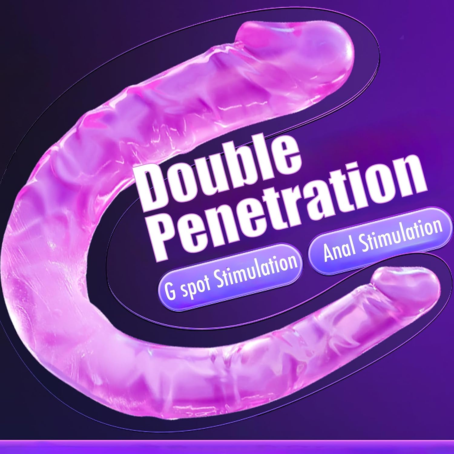 Double Dildo Realistic Double-Ended Dildo, Flexible & Bendable Double Sided Dildo Penetrating G-spot Anal Long Women Lesbian Sex Toys for Women Couples Beginner