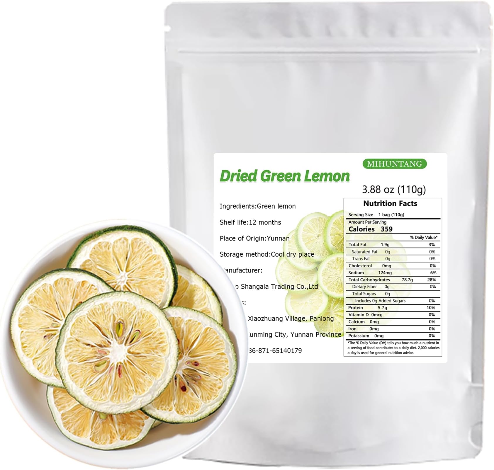 Dried lemon slices 3.88oz Sliced Green Lemon Cold brewing tea Hot drink green lemon dried tea Lemon Tea 110g