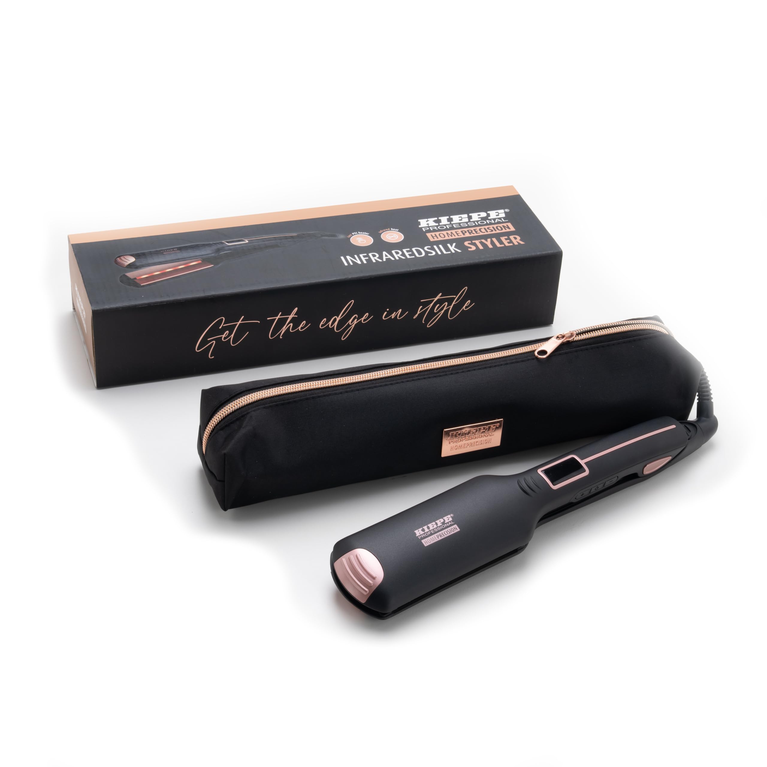 Kiepe 8293 Home Precision Infraredsilk Styler – Styler per capelli in ceramica a infrarossi per una levigatura delicata, risultati lucidi e controllo della temperatura – Riscaldamento PTC veloce