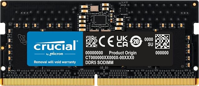 Crucial RAM 8GB DDR5 4800MHz CL40 Memória para Notebook CT8G48C40S5