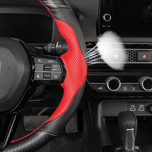 Miniatura 5 de Funda de volante cosida a mano para Honda Civic de 11 generación 2022, protección del volante interior, accesorios de revestimiento (cuero perforado