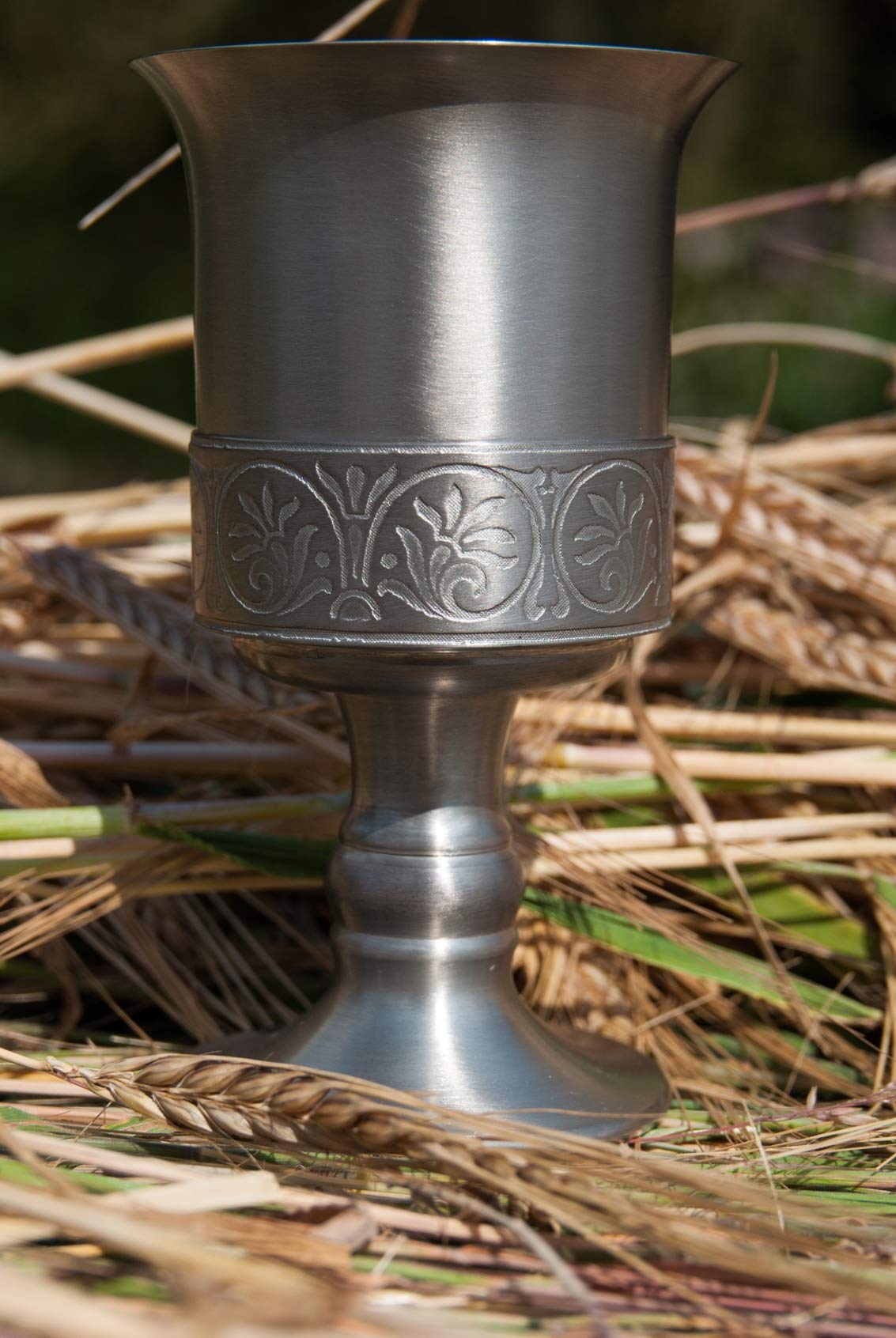 Wentworth Pewter - Calice médiéval en étain, verre à pied à finition antique