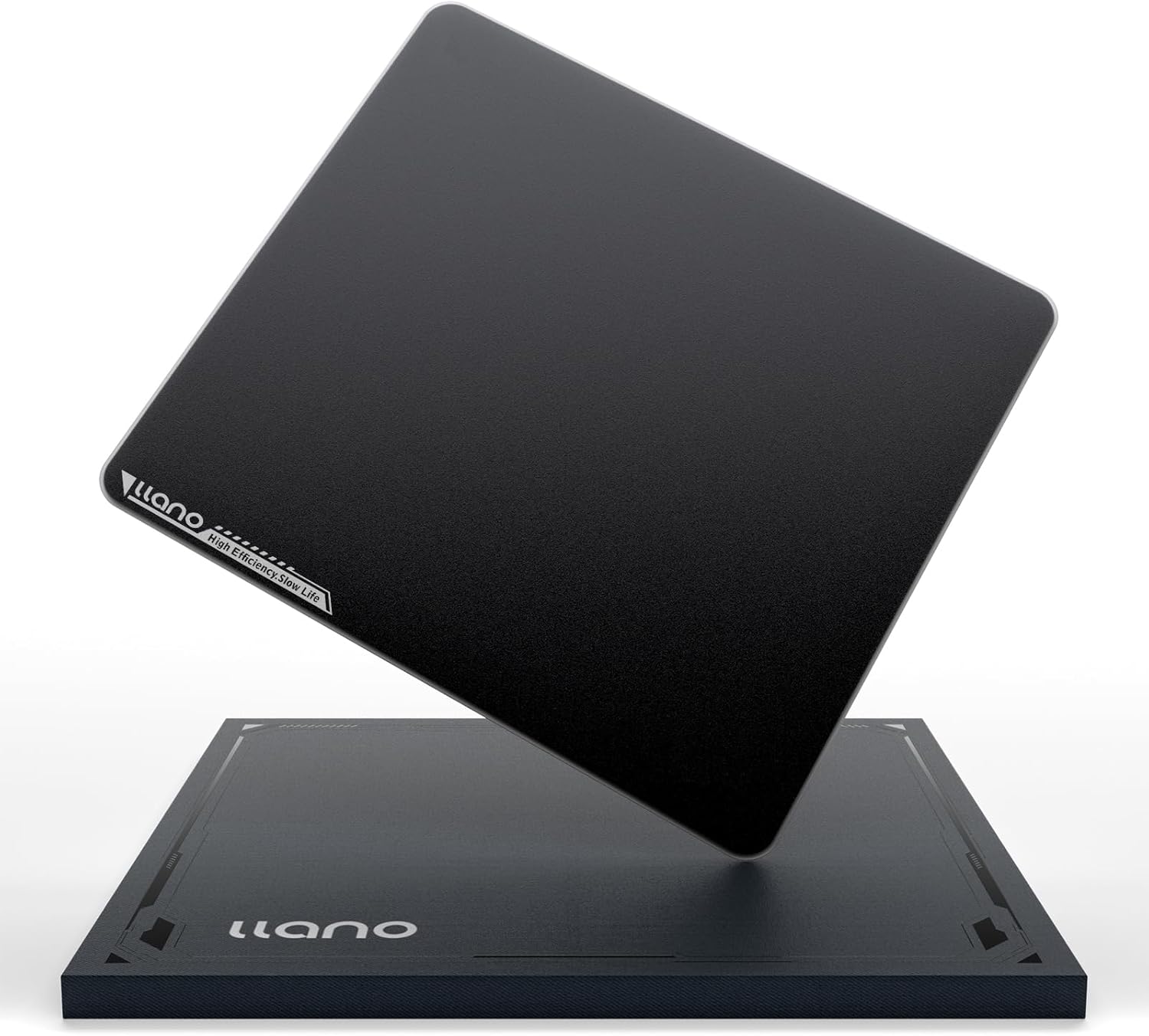 llano MP001 Tempered Glass Gaming Mousepad for FPS Gamers Esport, 17.7”x15.8” Mouse Mat, Ultra-Smooth 0.85?m Micro-Etched Surface, 3mm Thick, Non-Slip Base, Compatible with Viper/G502, XL 450mm *400mm 17.7L x 15.8W inches