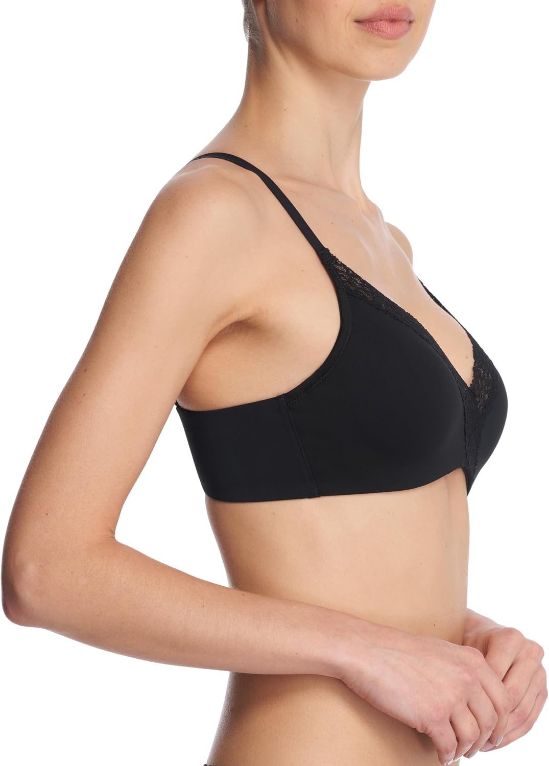 Natori Women's Simply Lace Padded Plunge Underwire Bra 721323, Black, 30DD