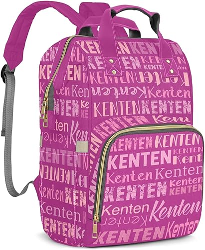 Miniatura 22 de Mochila de pañales personalizada de gran capacidad para bebé niño niña con nombre, bolsa de bebé personalizada impermeable para mamá, bolsa de Rosa