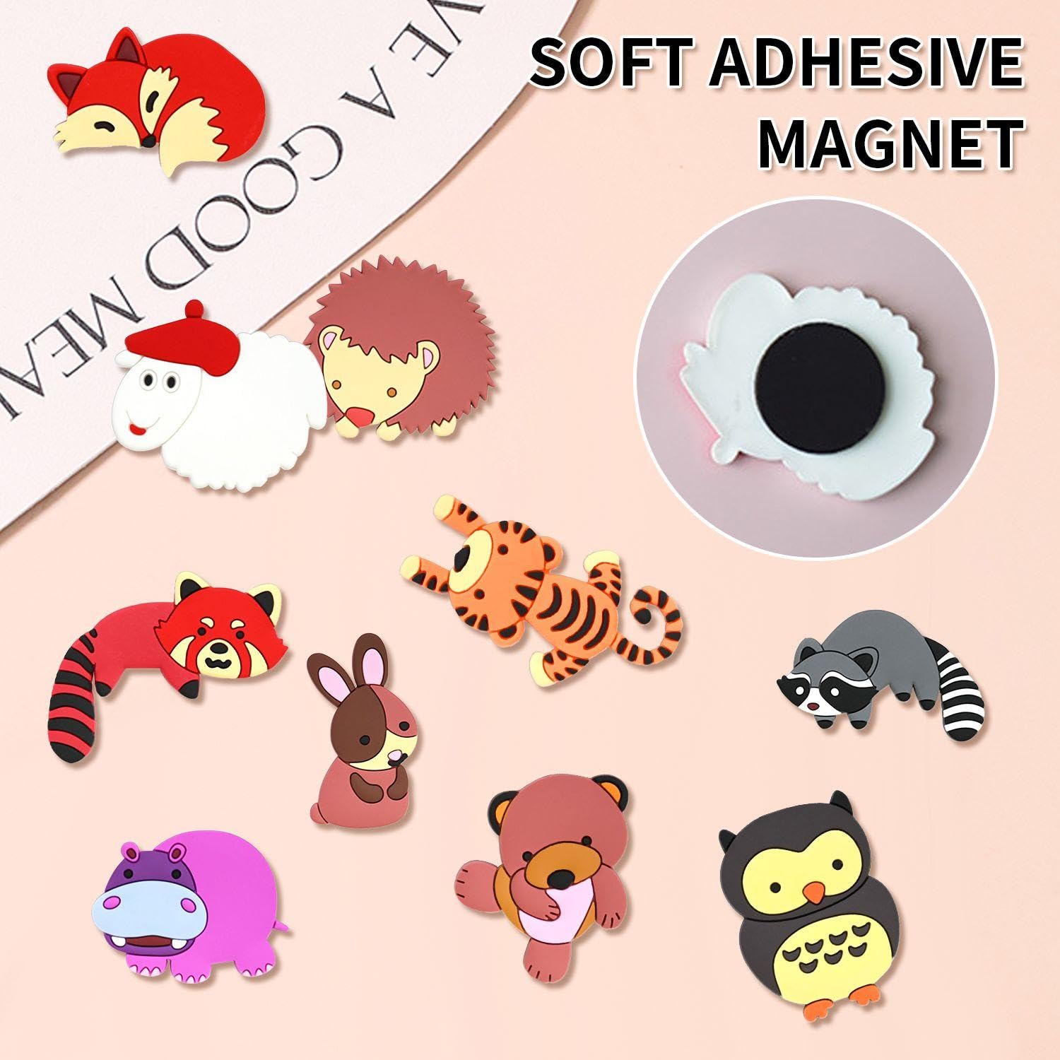 EOWVISN 10 Pieces Of Cartoon Animal Refrigerator Magnets And 1 Set Of Sticky Notes - Image 3