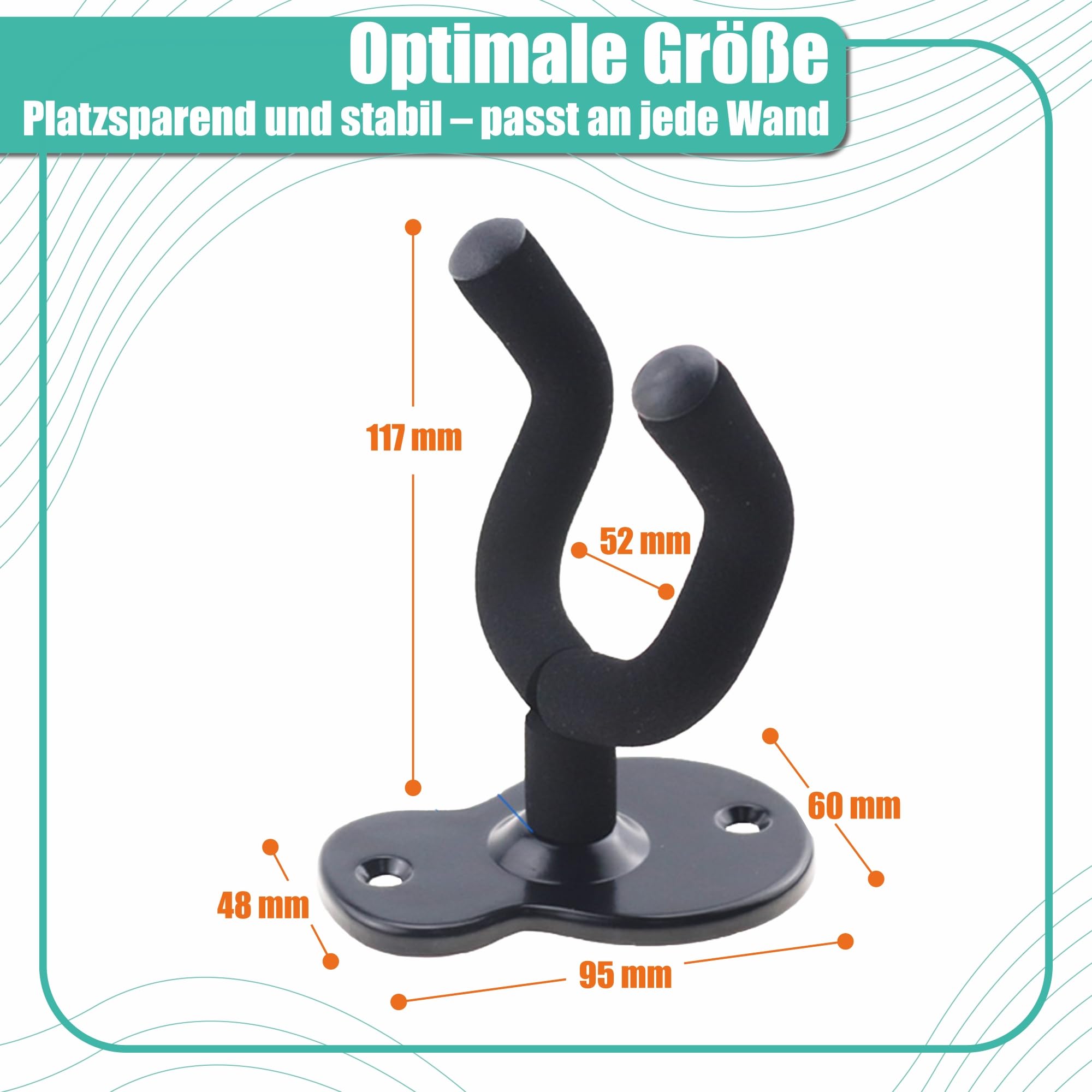 Supporto Da Parete Per Chitarra In Metallo – Con Rivestimento EVA, Regolabile, Per Chitarra Acustica, Elettrica E Basso