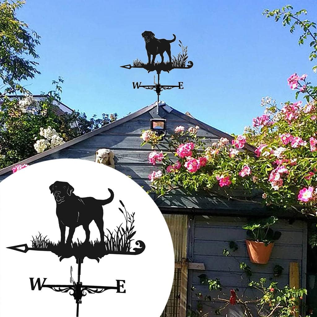 Weathervane Iron Art Weathervane Metal Iron Wind Vane Retro Weather Vane Garden Patio Yard Ornament Decoration Weathervane (Dog)