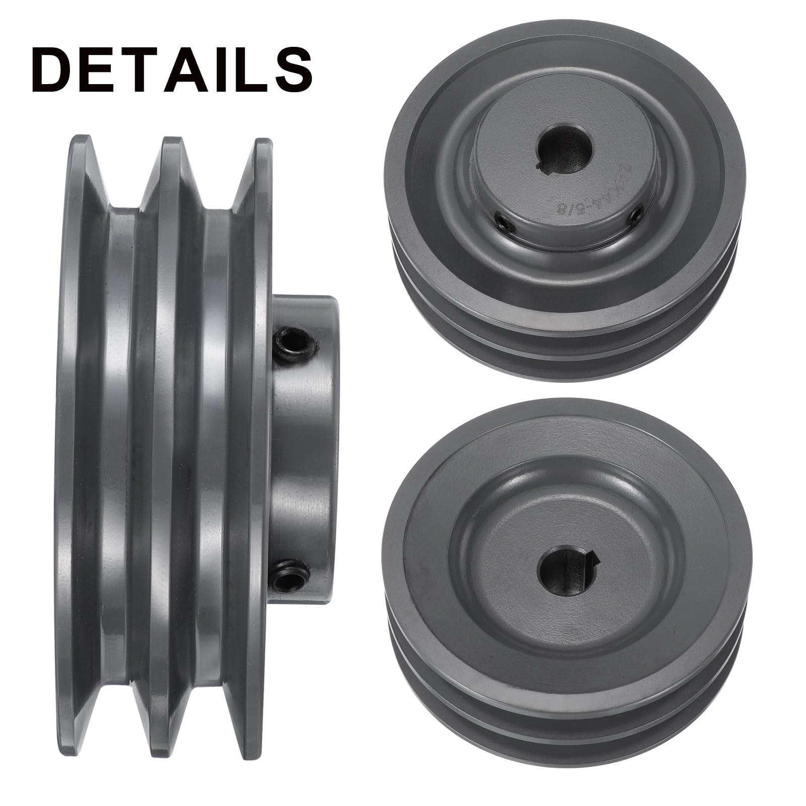 QUARKZMAN 2AK44-5/8 Puleggia A V Con Cave Doppie Foro 5/8" Diametro Esterno 4.25" Puleggia Con Cave A Trama Forata Adattata Al Misura, Ghisa, Sezione Cinghia Per Cinghia 4L O A