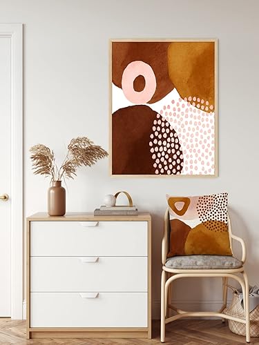 Miniatura 6 de Jartinle Juego de 8 fundas de almohada modernas de mediados de siglo de 18 x 18 pulgadas, diseño bohemio, abstracto, azul marino, naranja,