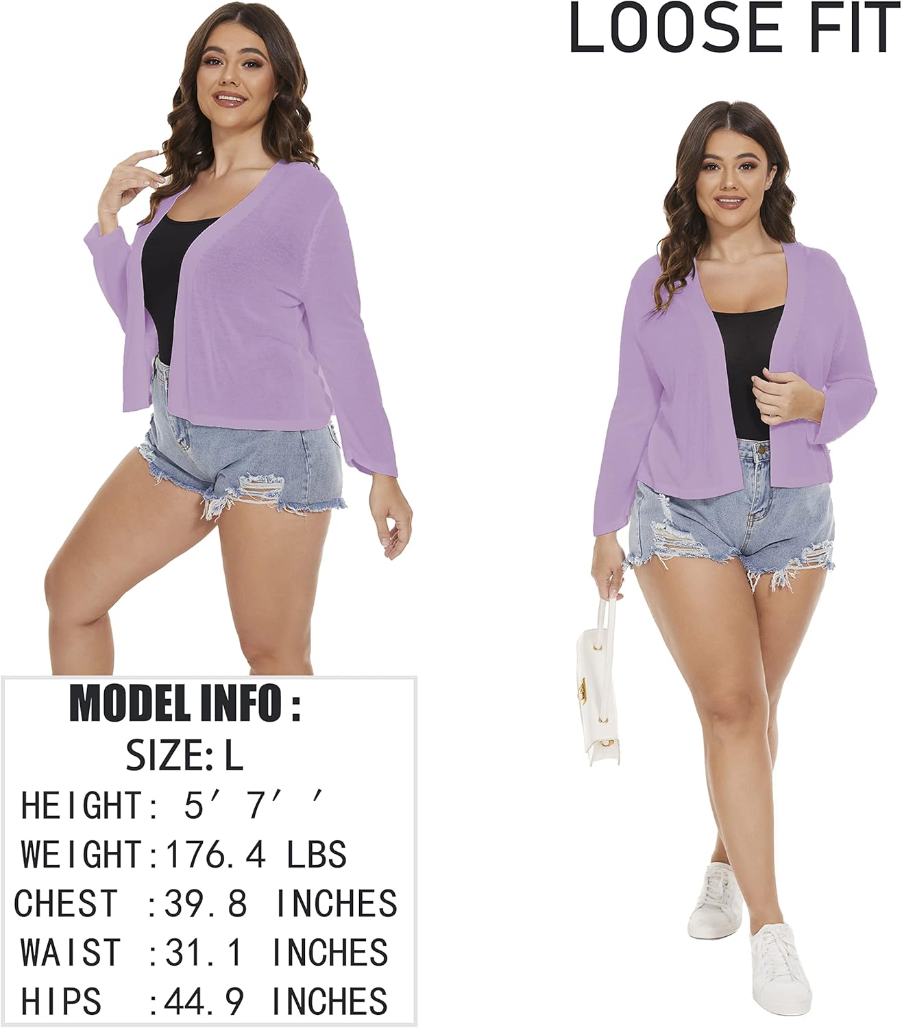 Satuun Women's 3/4 Sleeve Bolero Shrugs Lightweight Open Front Cropped Cardigan Sweaters - Image 4