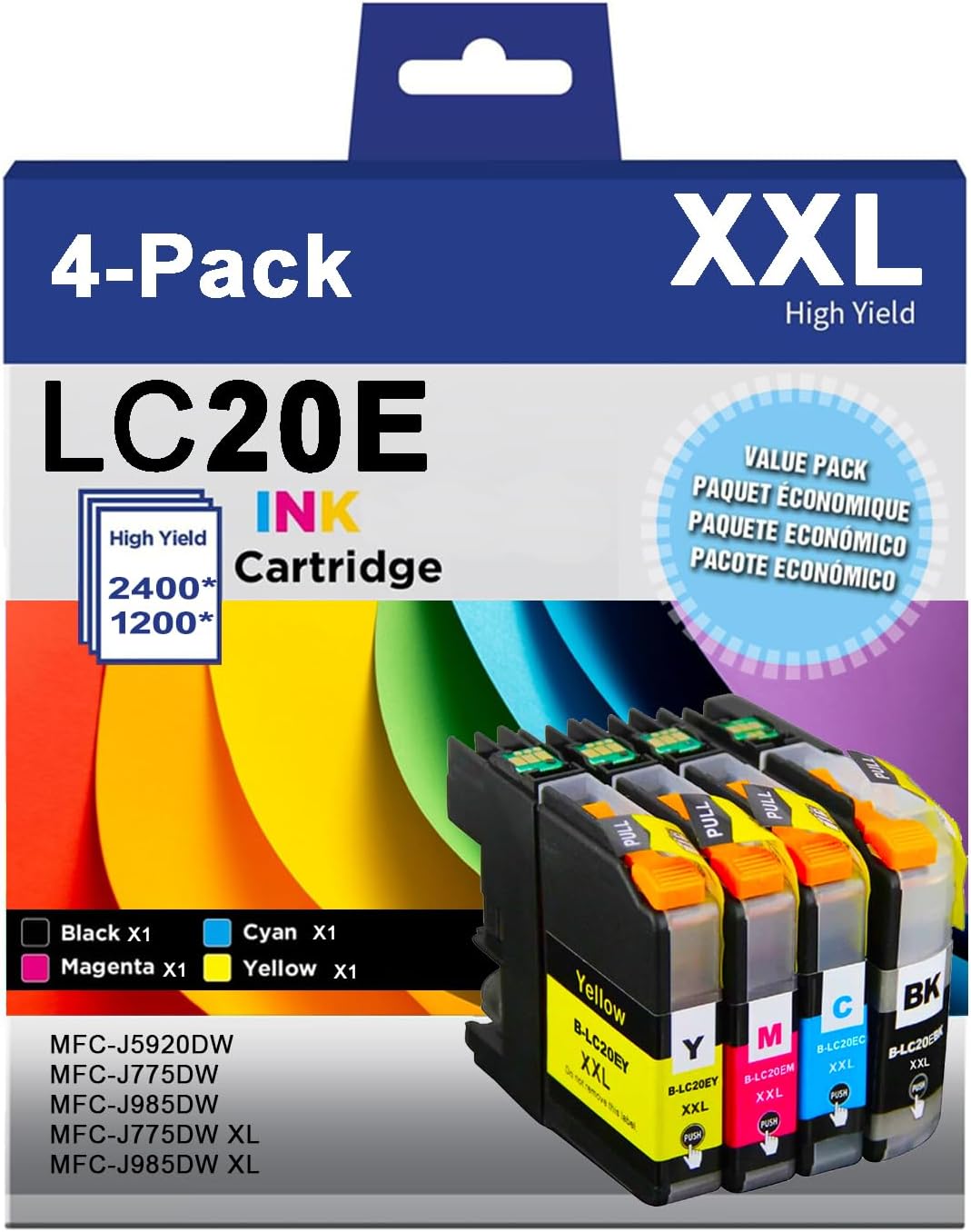 LC20E Ink Cartridges Upgraded Replacement for Brother LC20E