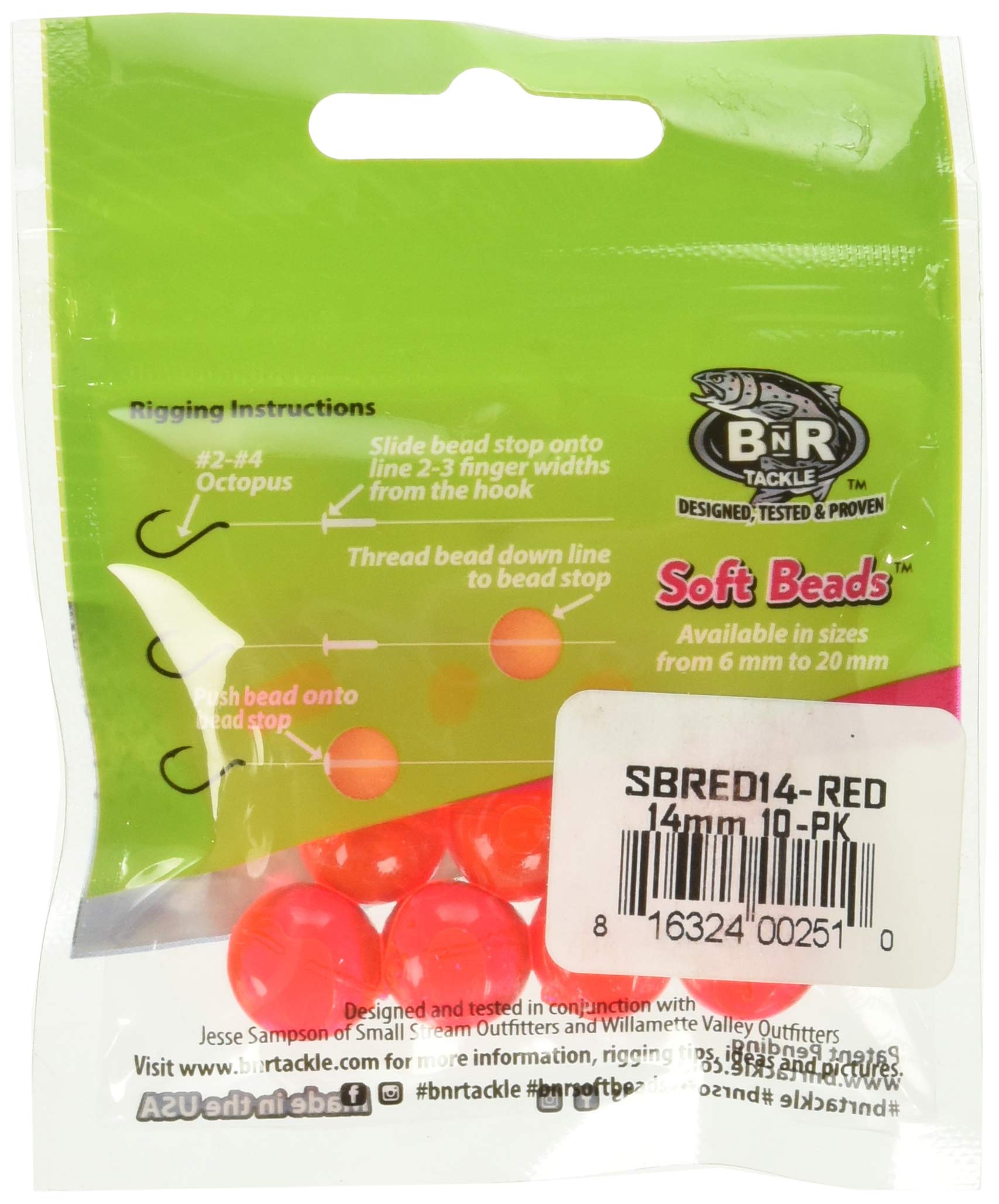 BNR Tackle Soft Beads Red 14mm Artificial Fishing Bait
