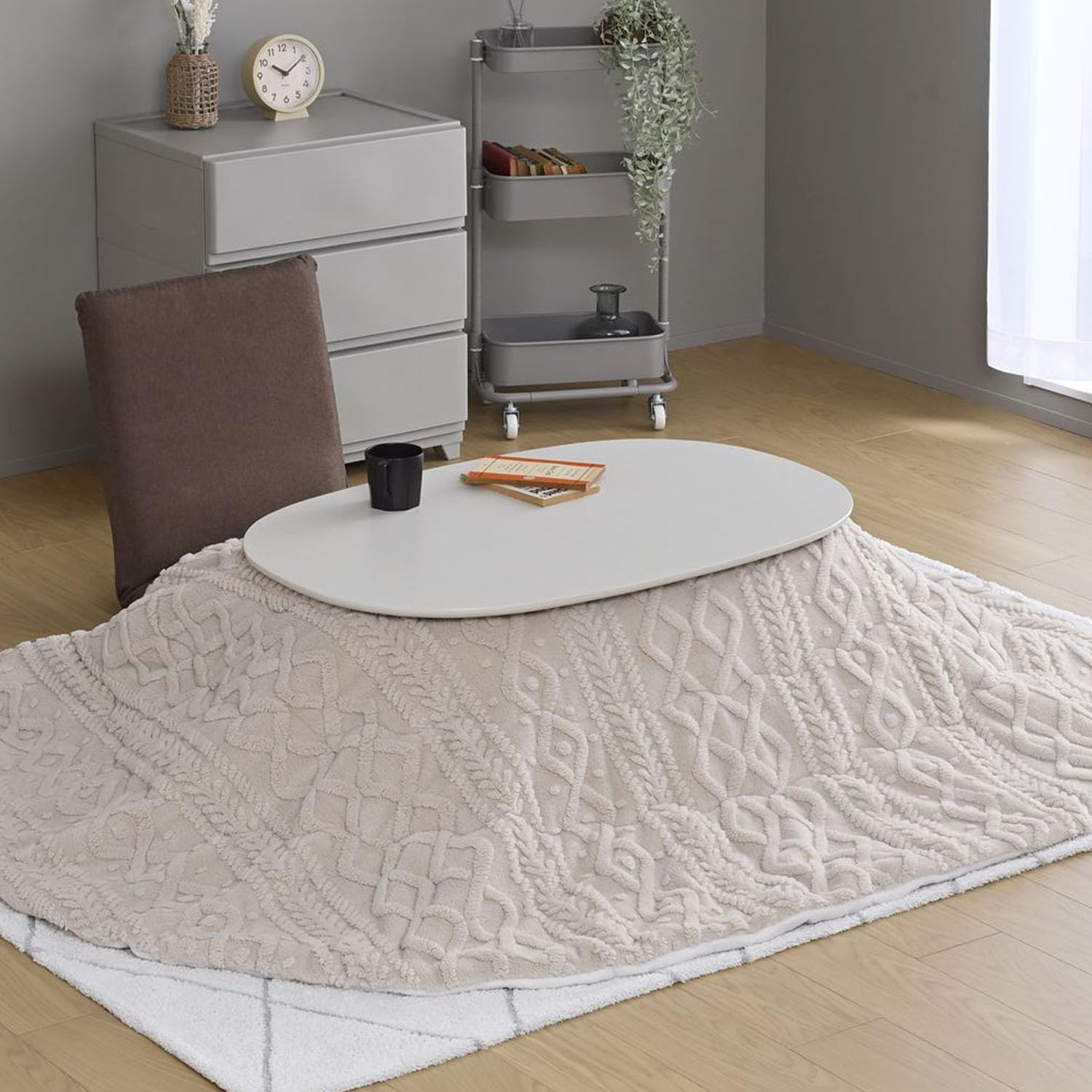 Amazon.co.jp : [山善] こたつ 2点セット 長方形 楕円型 90×60cm 折れ