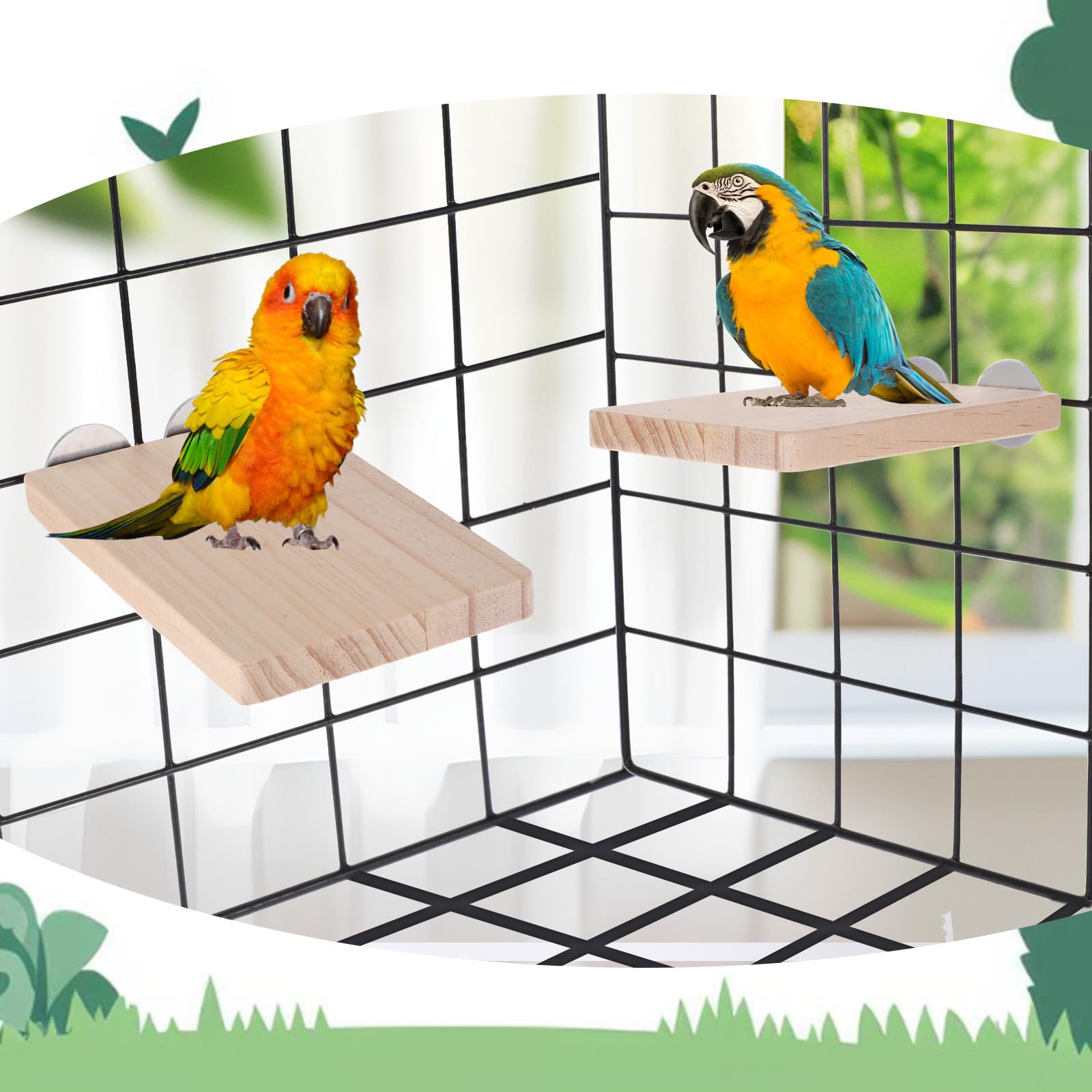 40 x 26 cm groot natuurlijk hout klimplatform, kooien voor kleine dieren, accessoires voor papegaaien, valkparkieten, ratten, hamsters en cavia's