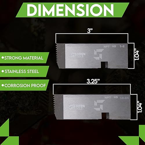 Miniatura 2 de NPT Universal 47770 1"-2" HS Troqueles de tubo de acero endurecido para RIDGID 811, 811A, 815A Die Head