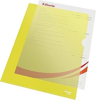 Esselte - Fundas plásticas archivadoras A4 100 unidades color amarillo