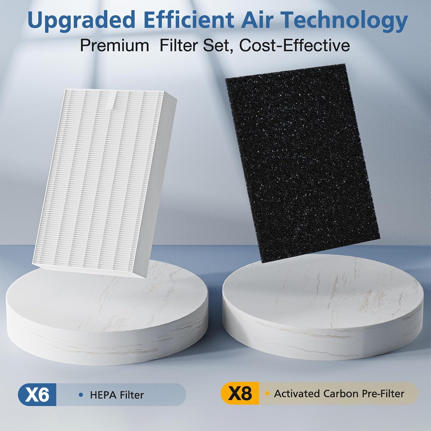 HPA300 HEPA Replacement Filt-er for Honeywell HPA300 Series Air Purifi-ers HPA300 HPA300VP HPA304 HPA3300, Replace HRF-R3 (6 HEPA R Replacement Filt-ers + 8 Activated Carbon Pre-Filter) - Image 7