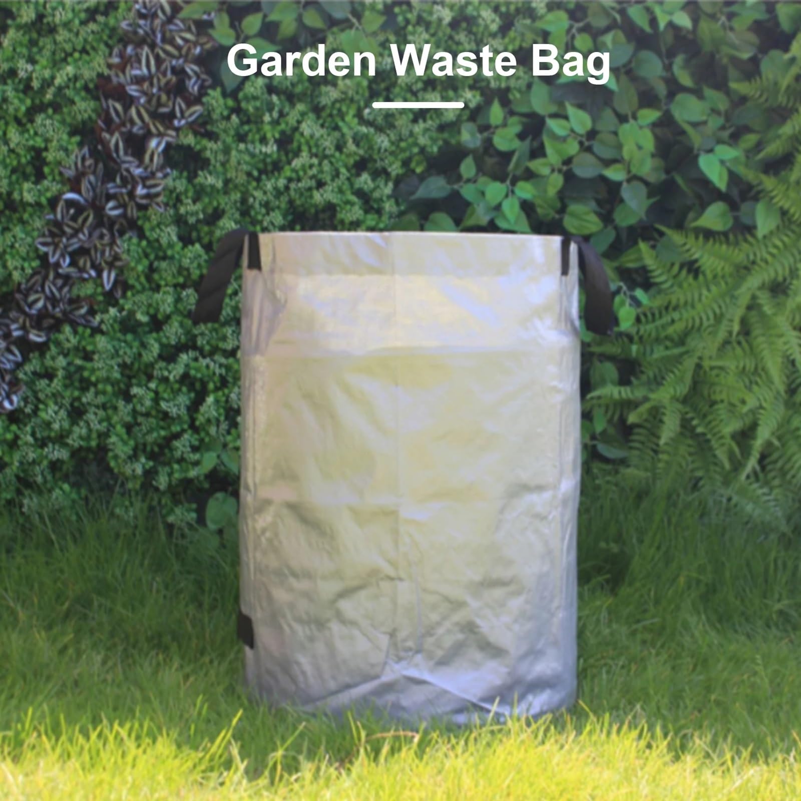 Sacchi per rifiuti da giardino, 3 sacchi for la raccolta delle foglie riutilizzabili da 100 litri, pieghevoli, for la raccolta dei rifiuti da giardino(Silver 3pcs)