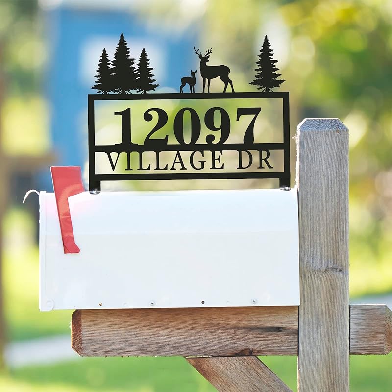 Custom Mailbox Topper Address Plaque, Personalized Metal
