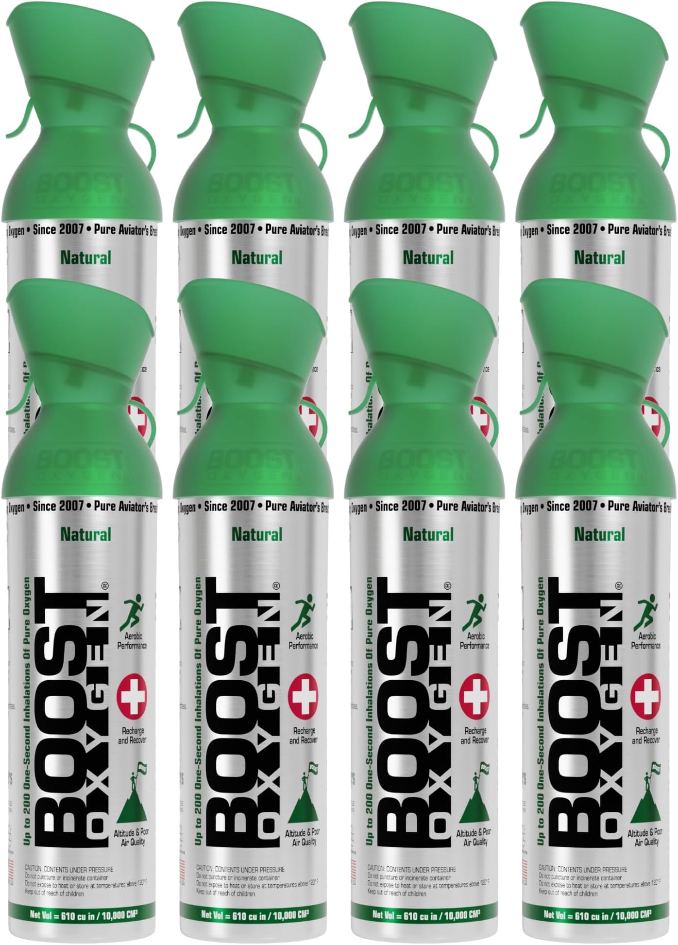 - Boost Oxygen Large Natural 10L Canister | Respiratory Support for Aerobic Recovery, Altitude, Performance & Health (8 Pack)