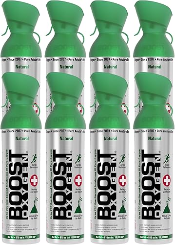 Miniatura 30 de Boost Oxygen Recipiente grande natural de 10 L | Soporte respiratorio para recuperación aeróbica, altitud, rendimiento y salud (paquete de 2)