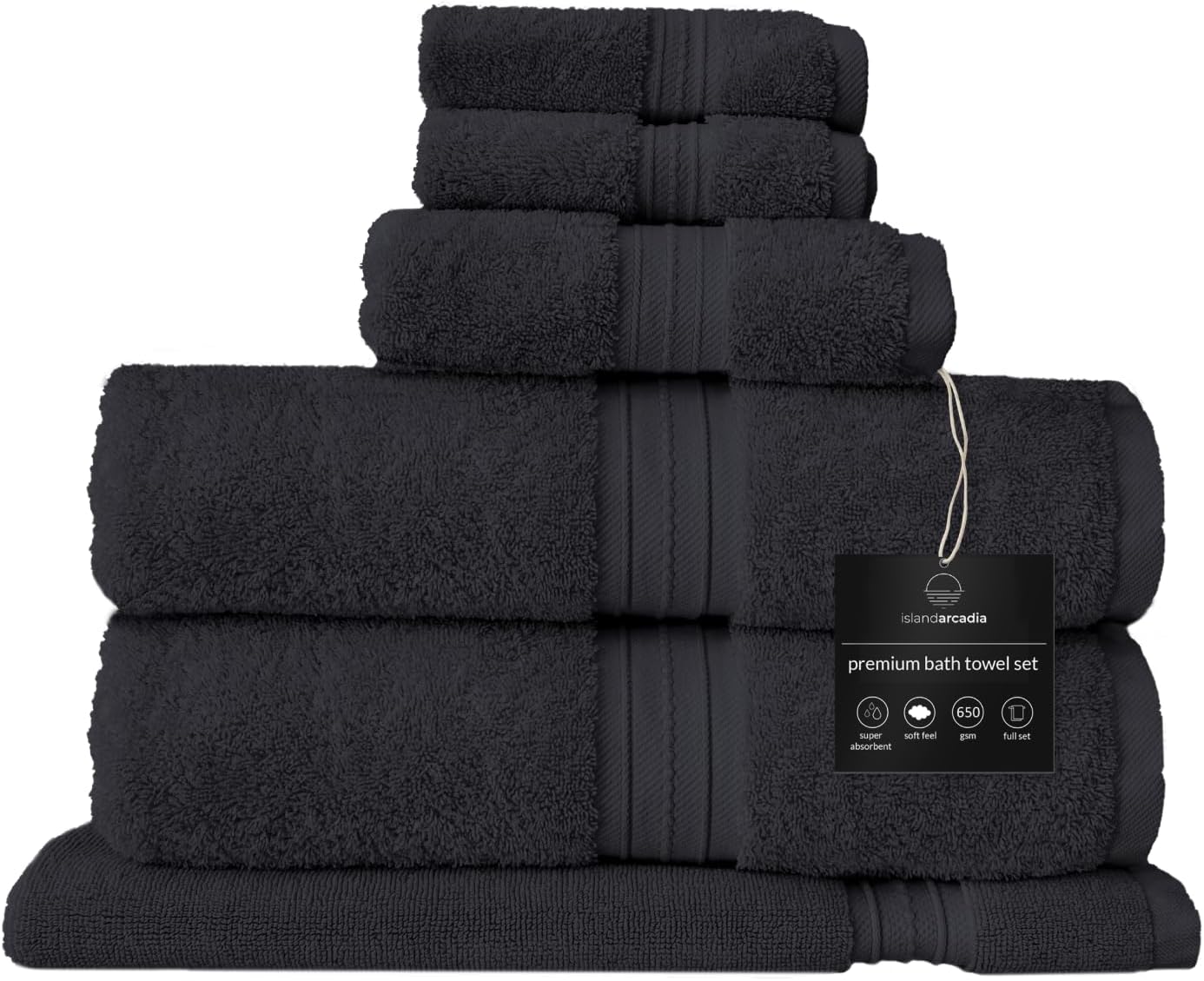 Islandarcadia Luxury Premium Bath Towels set of 6 100 Soft Cotton