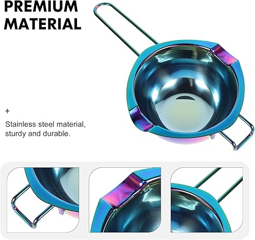 Miniatura 5 de DOITOOL Calentador de chocolate, olla de fusión de acero inoxidable con degradado, doble caldera de acero inoxidable, cuencos de mantequilla para