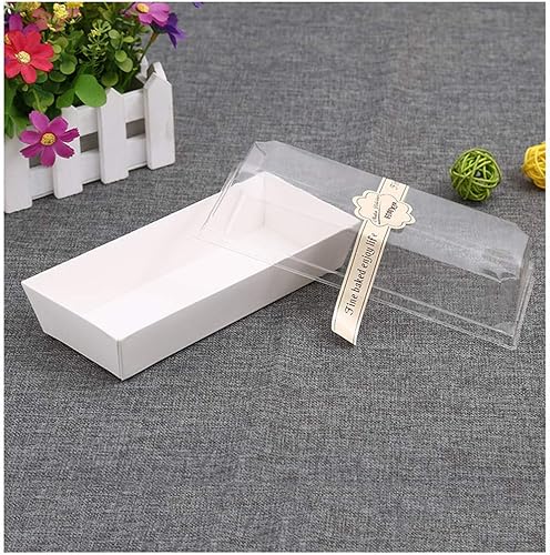 Miniatura 3 de Juego de 50 cajas de rollo para tartas con tapa transparente para sándwiches para perros calientes, contenedor de plástico transparente sin BPA para