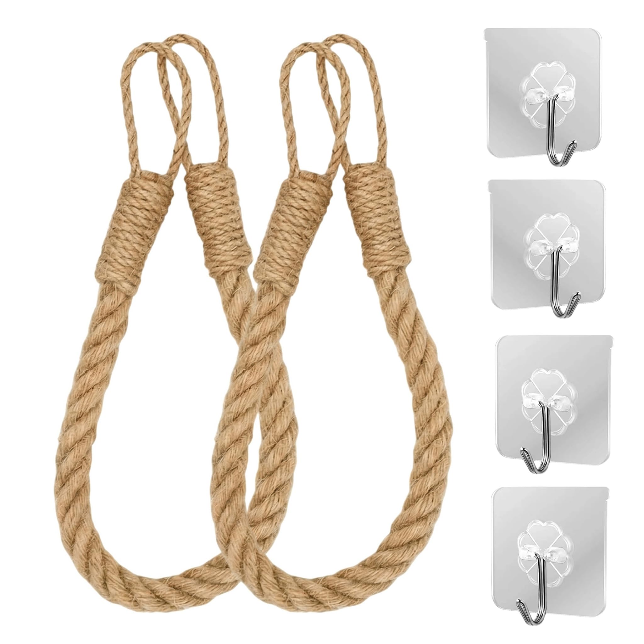 YAOJuSXing 2Pcs Hermit Crab Rope Ladder, Reptile Climbing Rope with 4 Suction Cup Hooks 60cm Reptile Vines Climbing Reptile Accessories for Bearded Dragons Lizards Geckos & Snakes