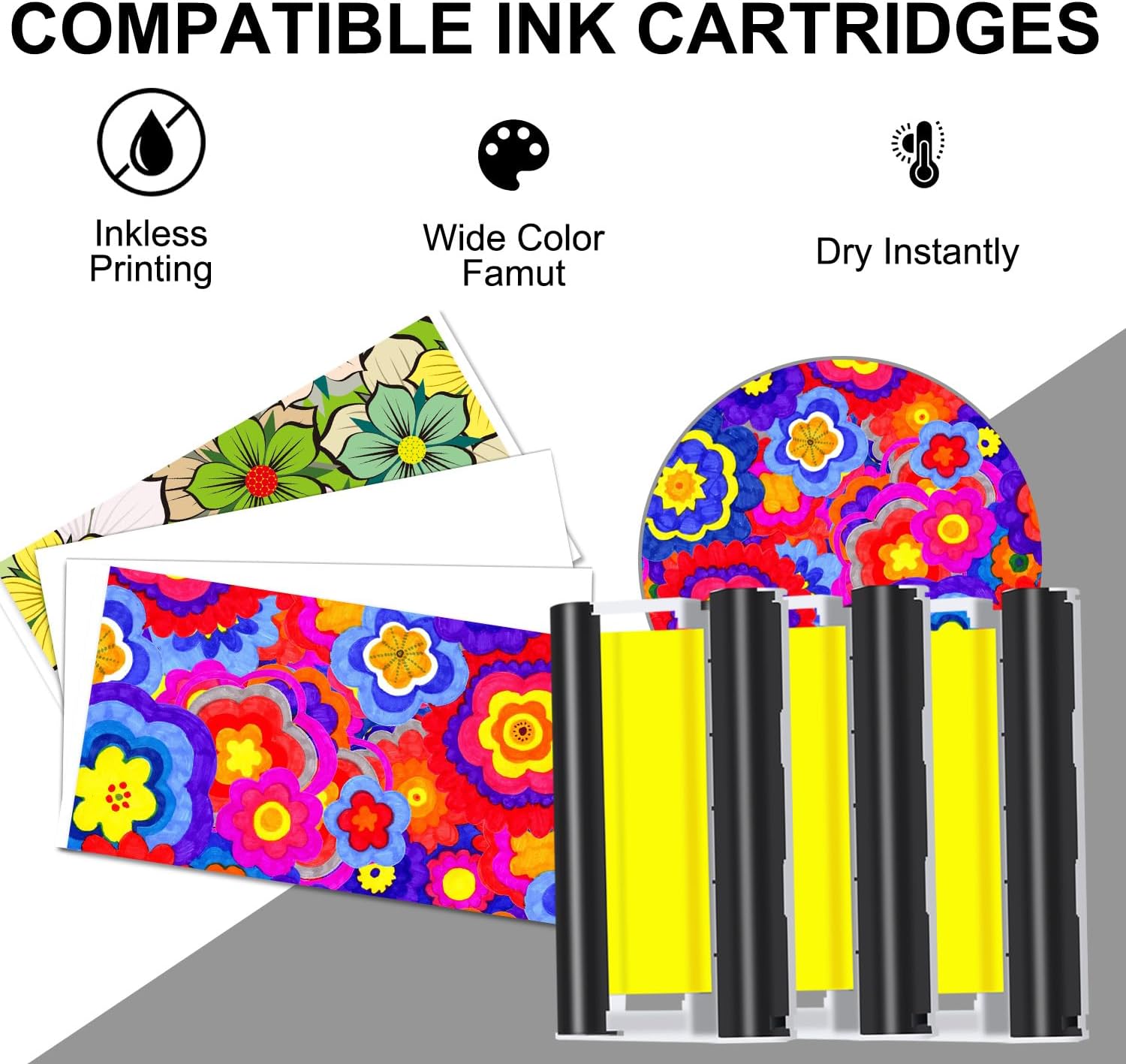 Selphy CP1300 CP1500 Ink Cassette Compatible with Canon Selphy KP-108IN Color Ink Cartridges for CP1200 CP1000 CP910 CP900 CP760 CP740 Wireless Compact Photo Printer (3-Pack, Paper Not Included)