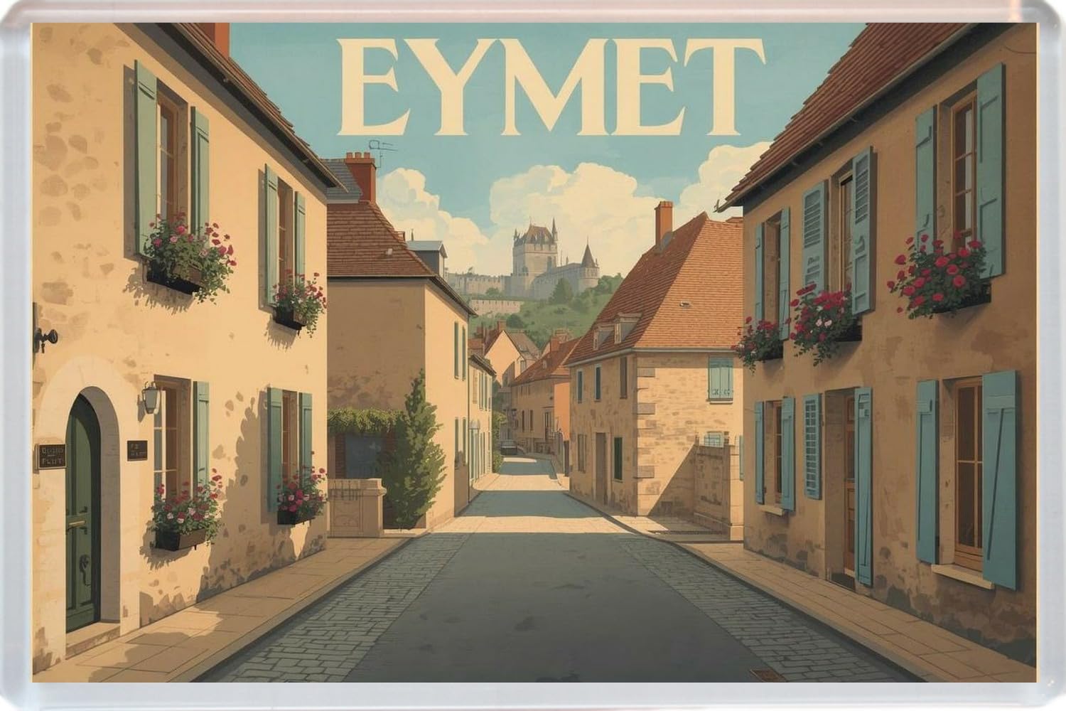 Baked Bean Store Multicolor Eymet - France - Jumbo Artistic Fridge Magnet 96 X 67Mm Bbsfhm3524