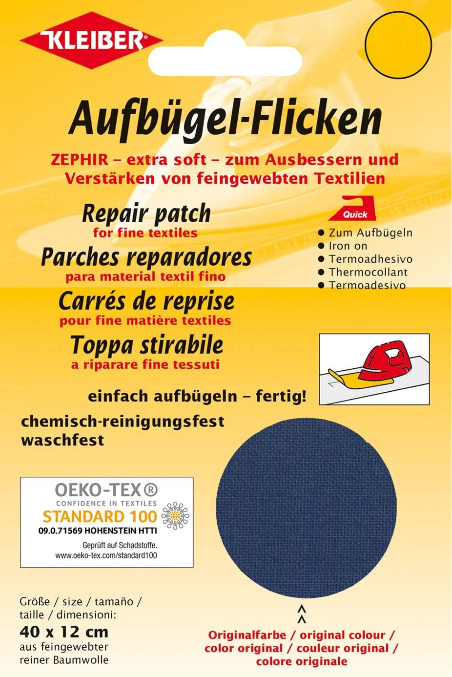 Kleiber Iron On Repair Patch for Fine Knit Textiles-40cm x 12 cm Size-Burgundy Red, 40 x 12 cm