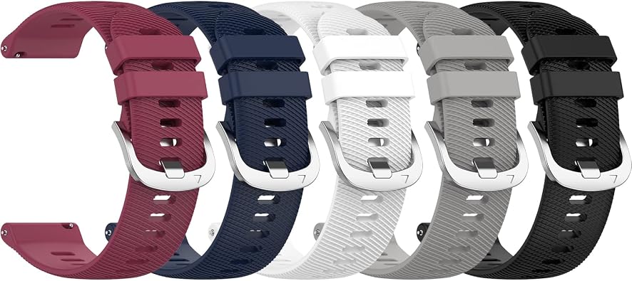 FitTurn 5 Pack Watch Bands Compatible for CITIZEN CZ Smart Touchscreen 44mm/41mm Smart Watch, Replacement Wrist Strap for CITIZEN CZ Smart Touchscreen GEN-2 Watchband Soft Silicone Bracelet