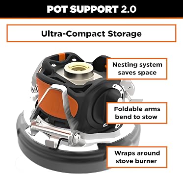 Jetboil Pot Support 2.0 with Foldable Arms for 2025 Jetboil Camp Stove Models, New for 2025