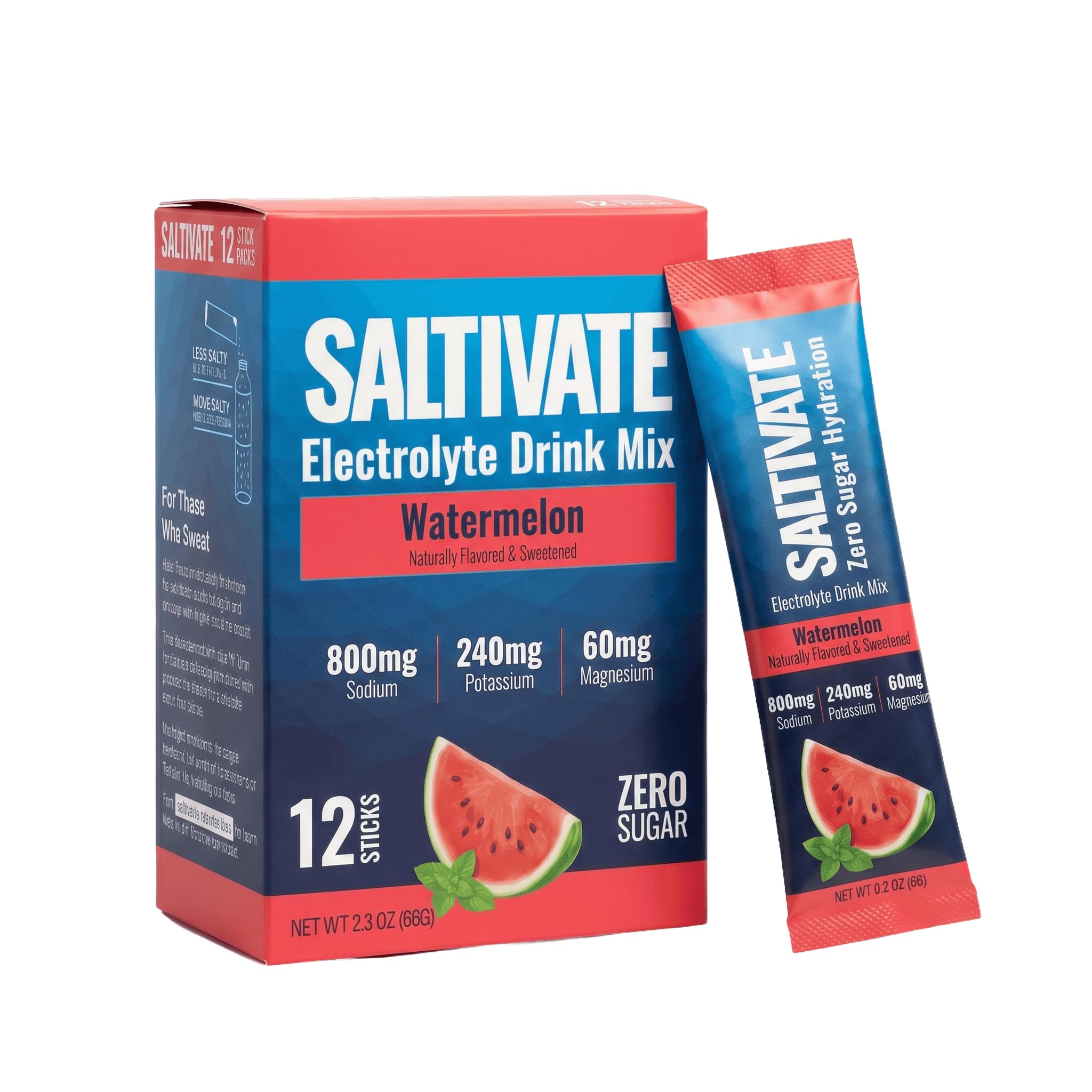 Electrolyte Packets, Watermelon, 800mg Sodium, 12 Sticks
