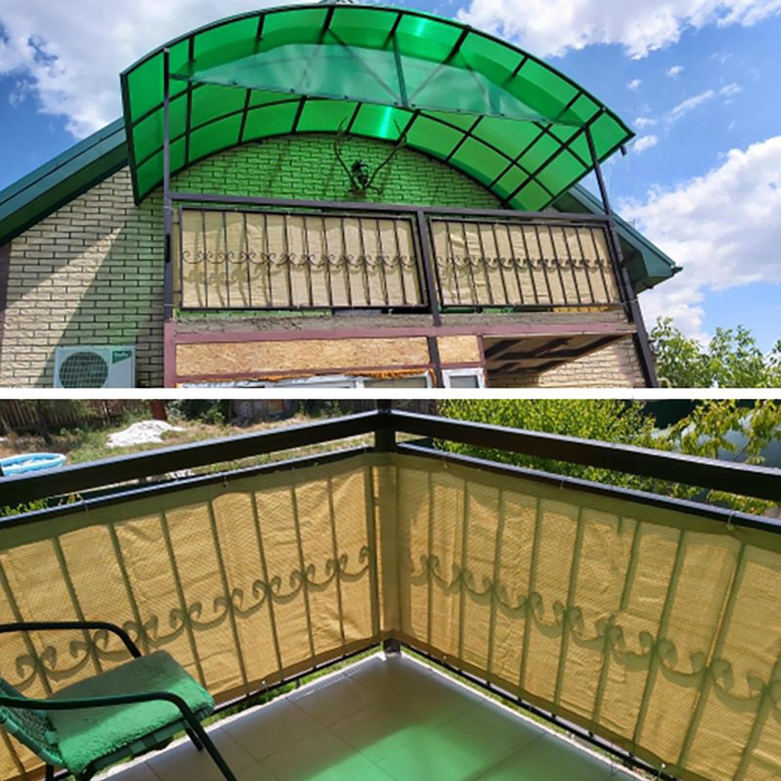 Malla de Sombra Verde de 100 cm - Tela de Sombra Transpirable con Ojales de Alta Resistencia para pérgola, jardín o sombrilla de Exterior - Cubierta de protección Solar de 6x6 m