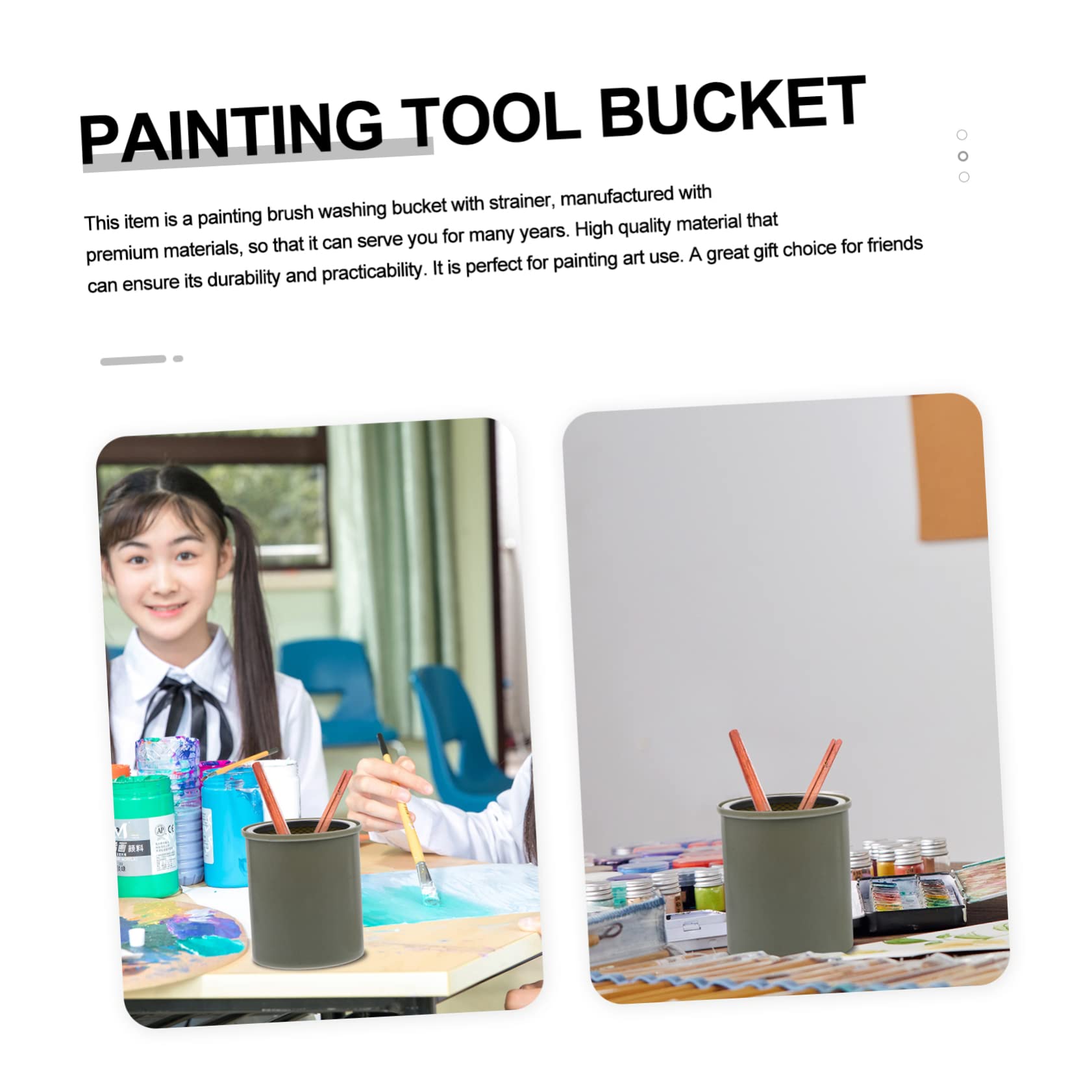 ULDIGI 2pcs Art Brush Washer Strainer Oil Paint Brush Simple Design for Art Classes and Home Use