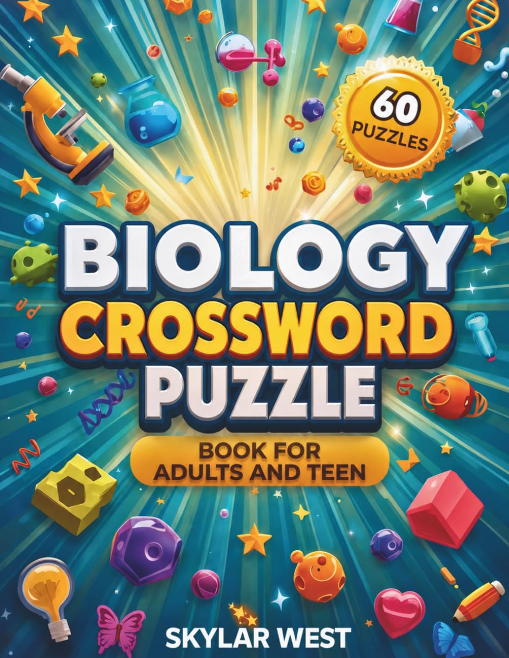Biology Crossword Puzzle Book for Adults & Teens: 60 Educational & Fun Crossword Challenges to Master Biology Terms, Boost Scientific Knowledge, Improve Memory & Sharpen Critical Thinking