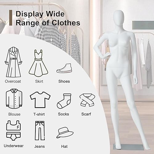 Miniatura 4 de Maniquí femenino de cuerpo completo  Forma de vestido de maniquí minorista de 70 pulgadas para exhibición de ropa, modelo ajustable, modelo de