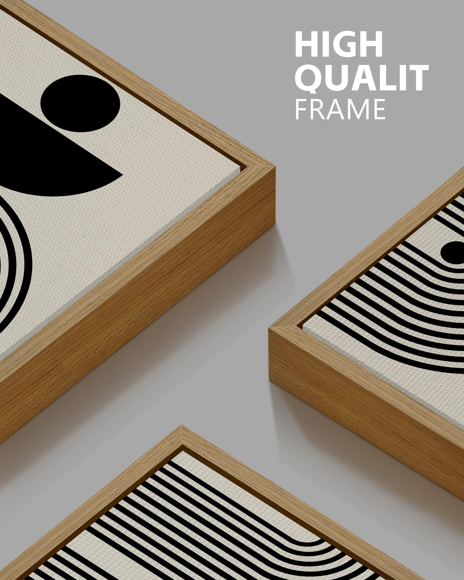 Amazon.co.jp: PHOPAGO ブラック抽象ウォールアート ジオメトリ ミニマ