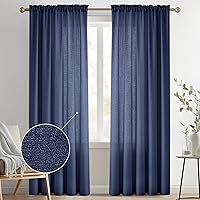 Vista 74 de Melodieux Cortinas semitraslúcidas blancas de 24 pulgadas de largo para cocina, cafetería, dormitorio, ventanas pequeñas, con bolsillo para barra