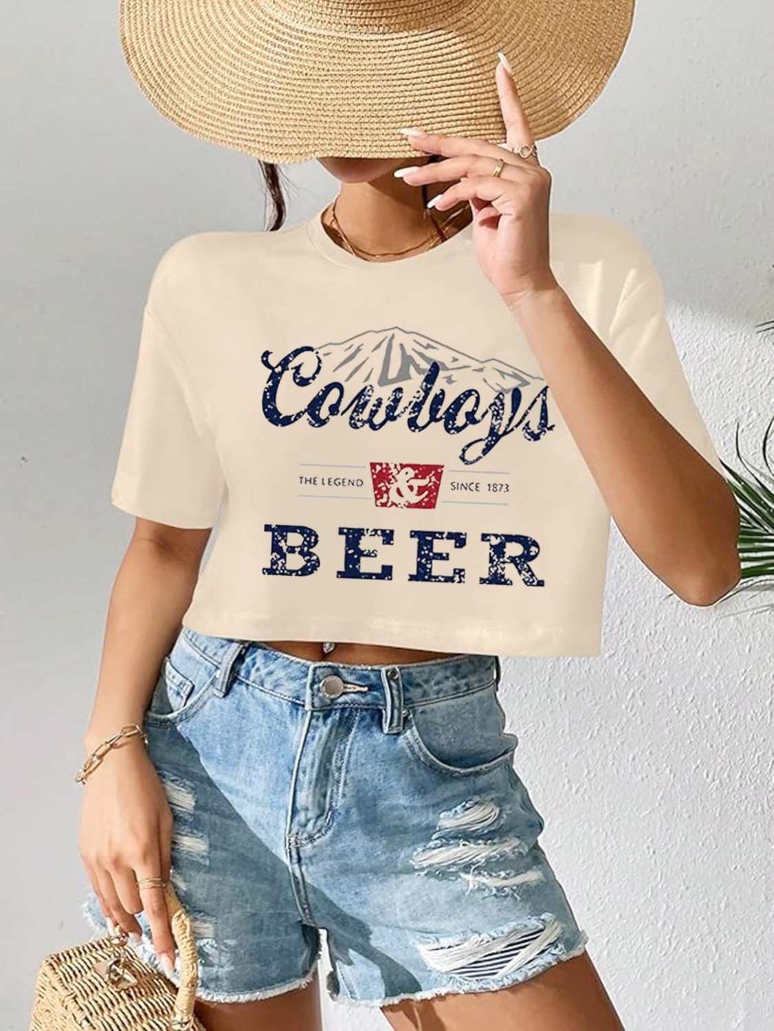 Cowboy Western Crop Shirt for Women Country Music Shirt Vintage Graphic Print Cowgril Rodeo Tee Country Party Tops - Image 3